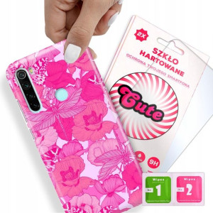 Etui + Szkło Do XIAOMI REDMI NOTE 8 Kwiaty Wzory