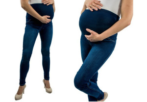 Spodnie damskie CIĄŻOWE jeans S rurki GRANAT