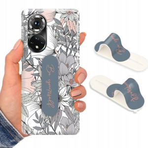 Etui + Uchwyt do HUAWEI HONOR 50 PRO Kwiaty Wzory