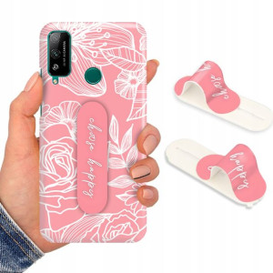Etui + Uchwyt do HUAWEI HONOR PLAY 4T Kwiaty Wzory