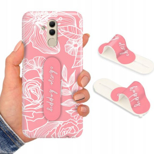 Etui + Uchwyt do HUAWEI MATE 20 LITE Kwiaty Wzory