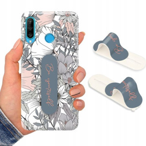 Etui + Uchwyt do HUAWEI P30 LITE Kwiaty Top Wzory