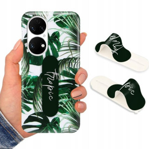 Etui + Uchwyt do HUAWEI P50 Kwiaty Flower Wzory