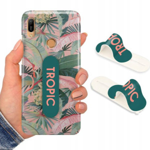 Etui + Uchwyt do HUAWEI Y6 PRIME 2019 Kwiaty Wzory