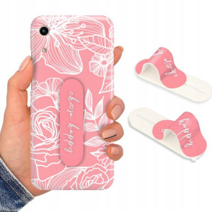 Etui + Uchwyt do HUAWEI Y6S Kwiaty Flower Wzory