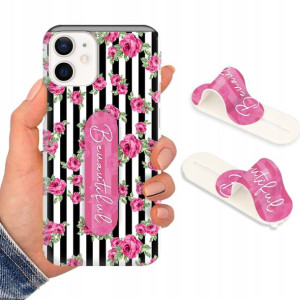 Etui + Uchwyt do iPHONE 12 MINI Kwiaty Top Wzory