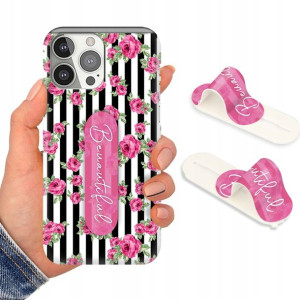 Etui + Uchwyt do IPHONE 13 PRO Kwiaty Flower Wzory