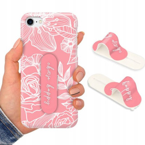 Etui + Uchwyt do iPHONE 7/8 Kwiaty Flower Wzory