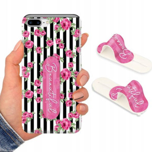 Etui + Uchwyt do iPHONE 7/8 PLUS Kwiaty Top Wzory