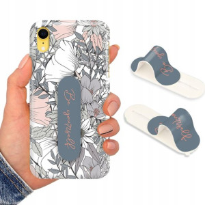 Etui + Uchwyt do iPHONE XR Kwiaty Flower Top Wzory