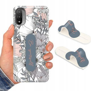 Etui + Uchwyt do MOTOROLA E20 4G Case Flower Wzory