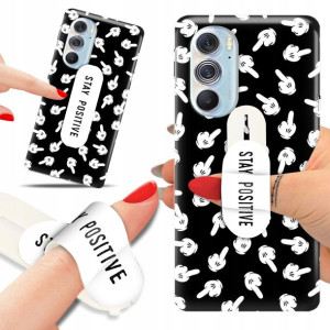 Etui + Uchwyt do MOTOROLA EDGE X30 Kwiaty Wzory