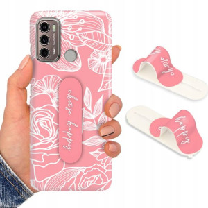 Etui + Uchwyt do MOTOROLA G60 Kwiaty Flower Wzory