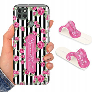 Etui + Uchwyt do MOTOROLA G9 POWER Flower Wzory