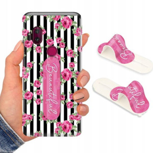 Etui + Uchwyt do MOTOROLA ONE HYPER Flower Wzory