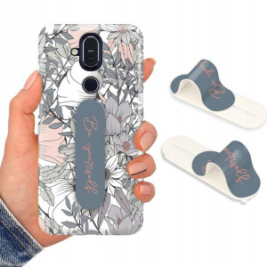 Etui + Uchwyt do NOKIA 8.1/ X7 Kwiaty Flower Wzory