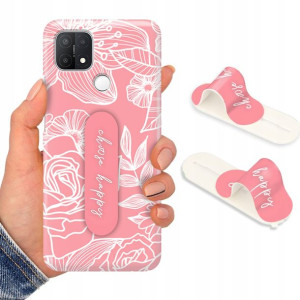 Etui + Uchwyt do OPPO A15 Case Kwiaty Flower Wzory
