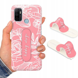 Etui + Uchwyt do OPPO A53 Case Kwiaty Flower Wzory