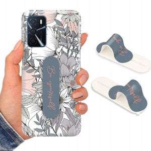 Etui + Uchwyt do OPPO A54s Kwiaty Flower Top Wzory