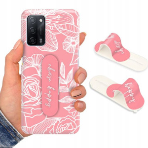 Etui + Uchwyt do OPPO A55 5G Kwiaty Flower Wzory