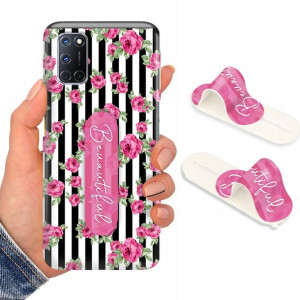 Etui + Uchwyt do OPPO A72 Case Kwiaty Flower Wzory