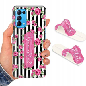 Etui + Uchwyt do OPPO RENO 5 5G Case Flower Wzory
