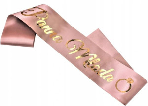 Szarfa Panna Młoda Rose Gold Wieczór Panieński