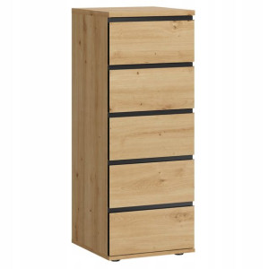 Komoda Seville 5s 40cm Dąb Artisan Wąska Mafmeble