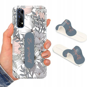 Etui + Uchwyt do REALME 7 Case Kwiaty Flower Wzory