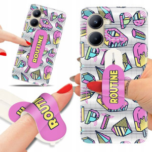 Etui + Uchwyt do REALME C33 Ikony Patterny Wzory