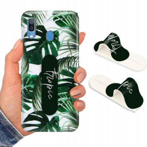 Etui + Uchwyt do SAMSUNG A30 Kwiaty Flower Wzory