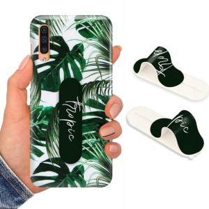 Etui + Uchwyt do SAMSUNG A50 Kwiaty Flower Wzory