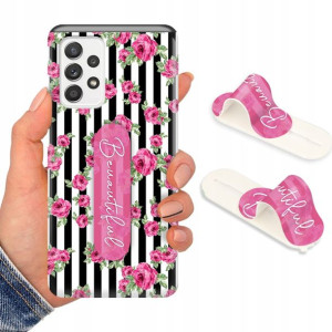 Etui + Uchwyt do SAMSUNG A52 Kwiaty Flower Wzory