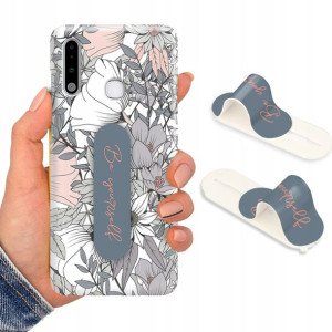 Etui + Uchwyt do SAMSUNG A70e Kwiaty Flower Wzory