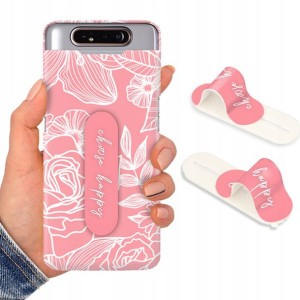 Etui + Uchwyt do SAMSUNG A80 Kwiaty Flower Wzory