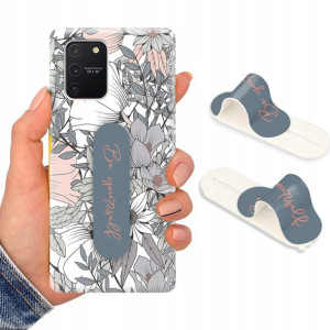 Etui + Uchwyt do SAMSUNG A91 Kwiaty Flower Wzory