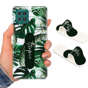 Etui + Uchwyt do SAMSUNG F62 Kwiaty Flower Wzory