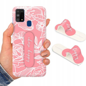 Etui + Uchwyt do SAMSUNG M31 Kwiaty Flower Wzory