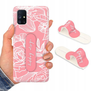Etui + Uchwyt do SAMSUNG M51 Kwiaty Flower Wzory