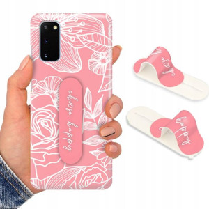 Etui + Uchwyt do SAMSUNG S20 Kwiaty Flower Wzory