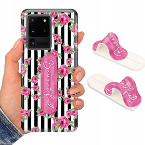 Etui + Uchwyt do SAMSUNG S20 ULTRA 5G Flower Wzory