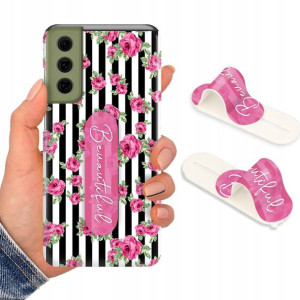 Etui + Uchwyt do SAMSUNG S21 FE Case Flower Wzory