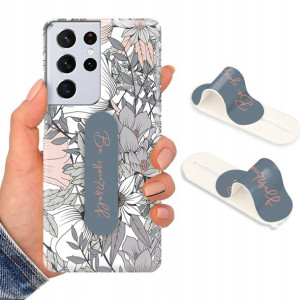 Etui + Uchwyt do SAMSUNG S21 ULTRA Flower Wzory