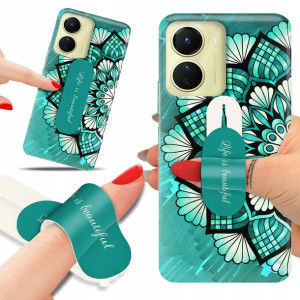 Etui + Uchwyt do VIVO Y16 Kwiatowe Case Top Wzory