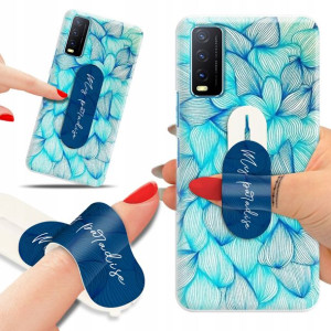 Etui + Uchwyt do VIVO Y21 2021 Kwiatowe Top Wzory