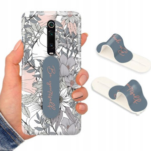 Etui + Uchwyt do XIAOMI Mi 9T Kwiaty Flower Wzory