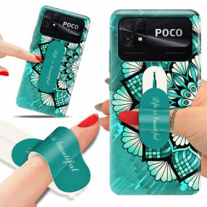 Etui + Uchwyt do XIAOMI POCO C40 Kwiatowe Wzory