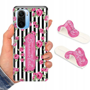 Etui + Uchwyt do XIAOMI POCO F3 PRO Flower Wzory