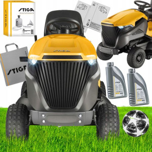 Mocny Traktor Ogrodowy Kosiarka Stiga Zestaw Giga