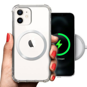Etui Antishock + MAGSAFE Srebrny do IPHONE 12 MINI